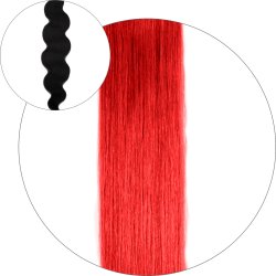 #64 Klar röd, 50cm, 50g , Body wave Tejphår