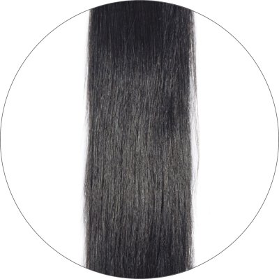#1 Svart, 50cm, 50g, Premium Nail hair, Single drawn