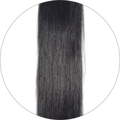 #1 Sort, 50 cm, Premium Keratin Extensions, Single drawn