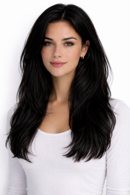 #1 Svart, 50cm, 50g, Nail hair, Single drawn